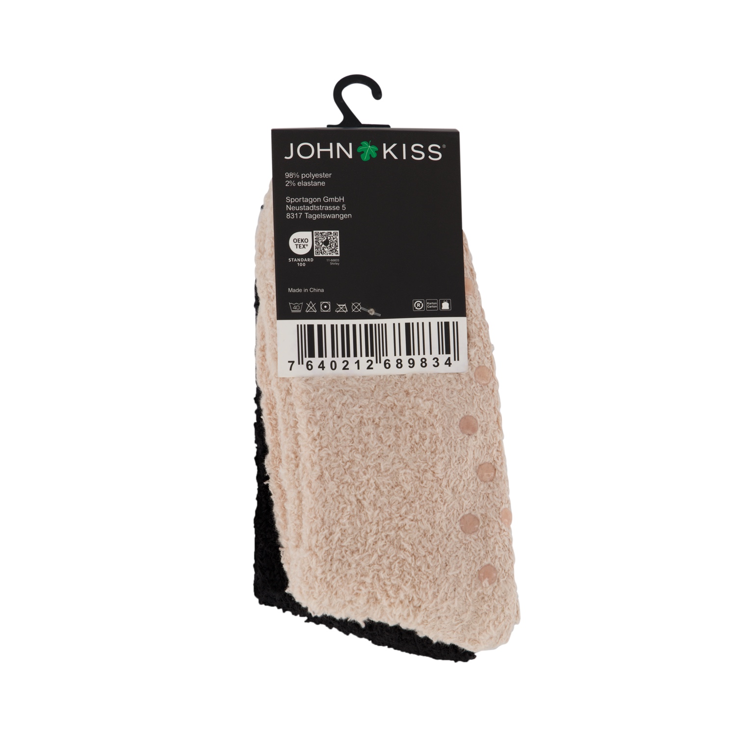 Fluffy Socks mit ABS-Pads beige/schwarz – one size – Bild 4