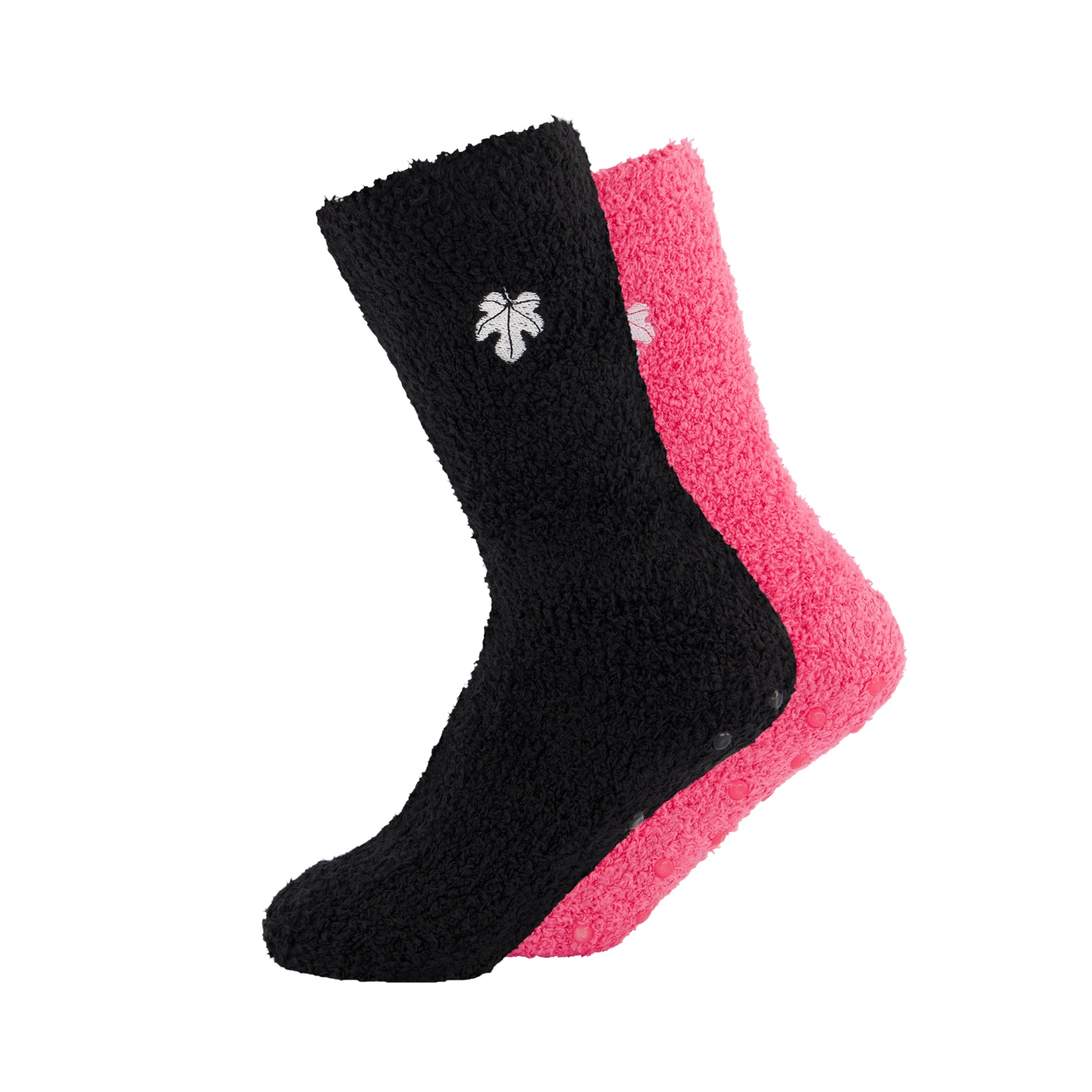 Fluffy Socks mit ABS-Pads pink/schwarz – one size