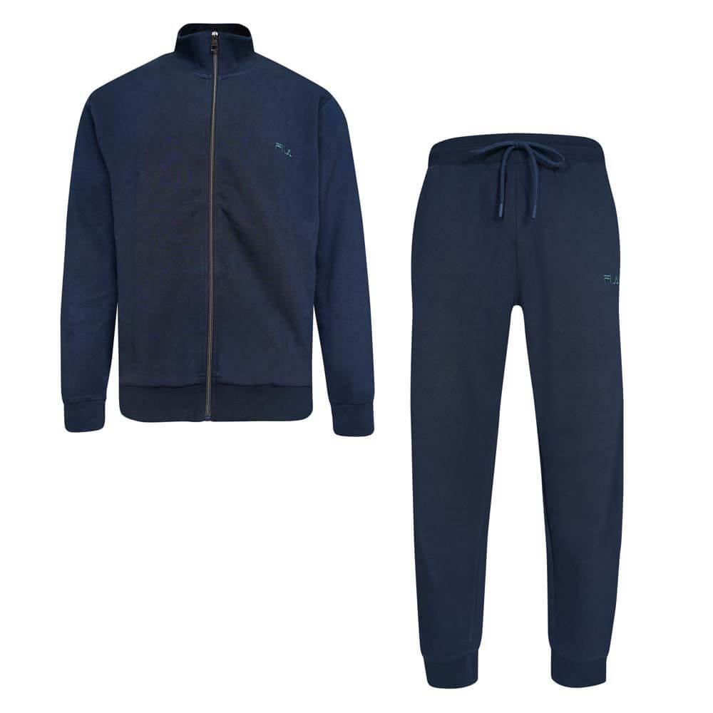 MAN LONG PYJAMAS IN COTTON BRUSHED FLEECE FULL ZIP