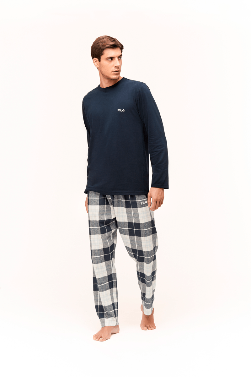 MAN JERSEY TOP FLANNEL PANT LONG PYJAMAS - Image 2